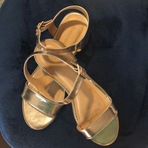 Low heel gold toned sandals